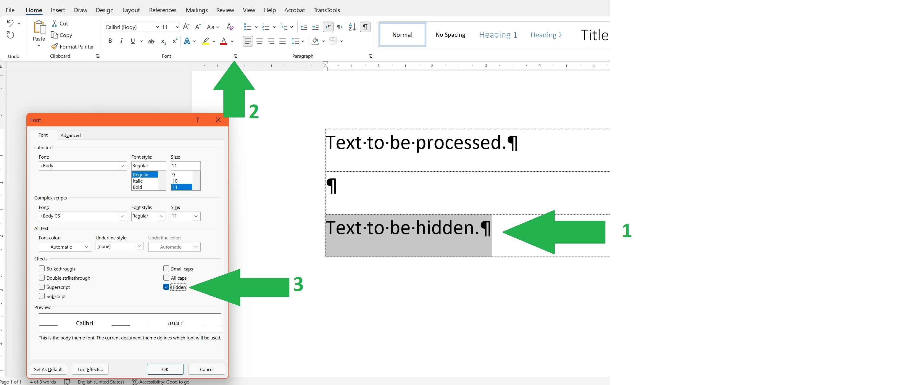 How Can I Hide A Text In Word Exfluency